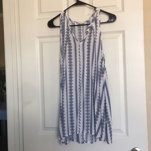 Navy and white shirt dress